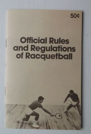 Omega Rackets “official Rules And Regulations Of Racquetball” 1980s Booklet