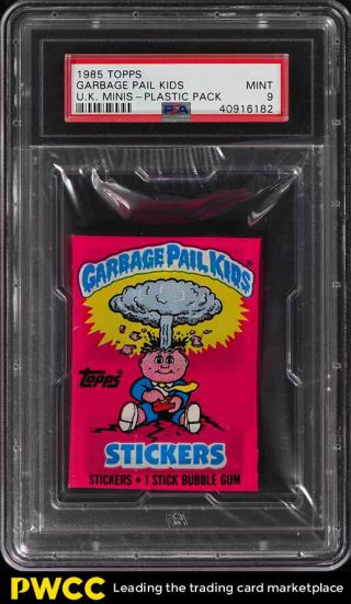 1985 Topps Garbage Pail Kids U.  K.  Minis Stickers Plastic Pack Psa 9 (pwcc)