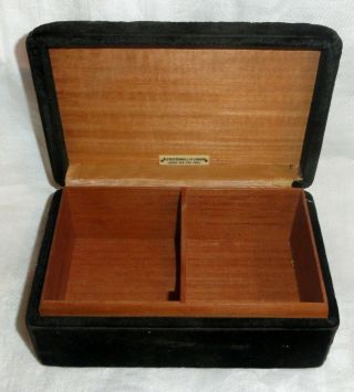 Vintage Alfred DUNHILL of London Velvet & Cinnabar Cigarette Box Oriental 4