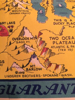 Hysterical Map of Yellowstone Park Jolly Lindgren 1948 Envelope 3