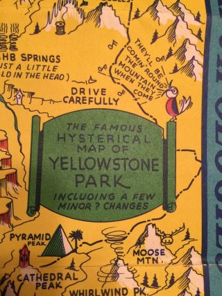 Hysterical Map of Yellowstone Park Jolly Lindgren 1948 Envelope 5