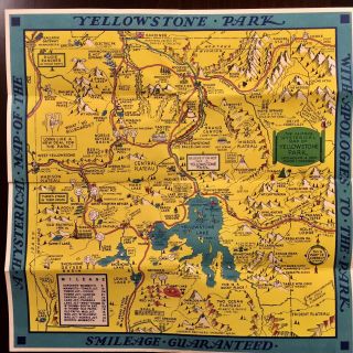 Hysterical Map of Yellowstone Park Jolly Lindgren 1948 Envelope 6