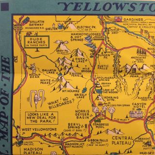 Hysterical Map of Yellowstone Park Jolly Lindgren 1948 Envelope 7