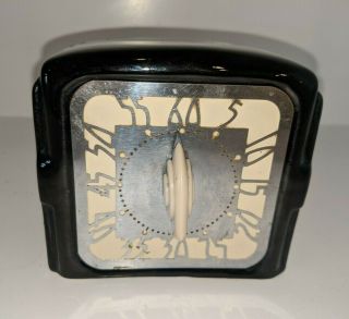 Vintage Art Deco Modern Black Silver Porcelain Ceramic Bell Timer 60 Min Hour