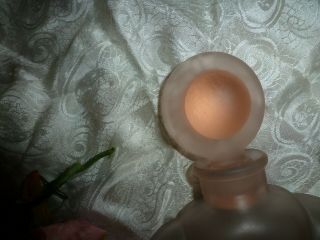 Vintage Sia Swedish moulded large pink glass perfume bottle 2