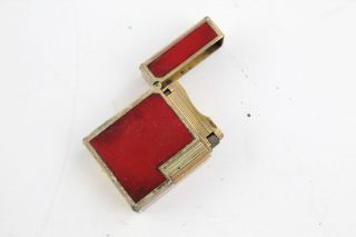 Vintage St Dupont Paris Red & Gold Plate Cigarette Lighter Serial - Rj2a16
