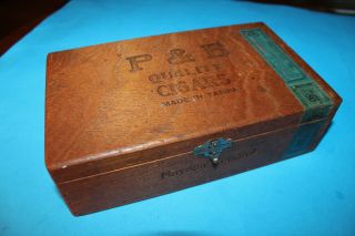 Wood Cigar Box: P & B Quality Cigars Made In Tampa Date Unknown