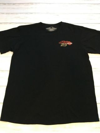 Harley Davidson Sturgis 75th Anniversary T Shirt Large Black