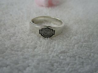Men’s Solid Sterling Silver [harley Davidson Cycles] Ring - 925 [ Mod ] Size 13