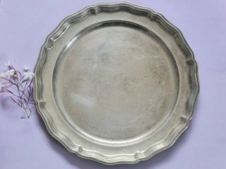 Vintage Large 35 Cm Silver Plated Serving Tray,  Antique Decor,  High Tea Platter