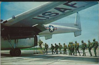 Usaf C - 119 With Paratroops At Ft.  Benning