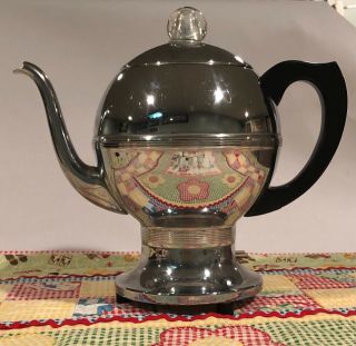 Vintage 1949 Westinghouse Chrome Potbelly 8 - Cup Percolator Coffee Pot Pg44a