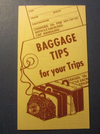 Old Vintage - S.  P.  Railroad - Baggage Tips For Your Trip - Brochure