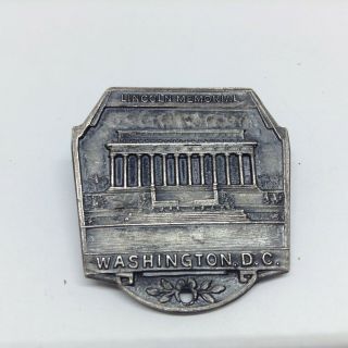 Antique Lincoln Memorial Souvenir Pin Back Vintage Gar