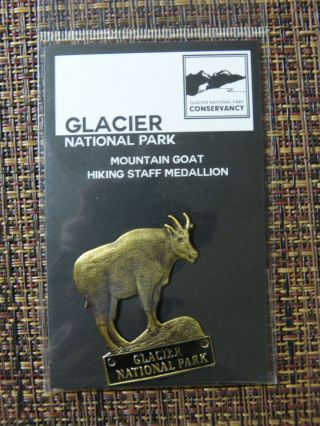 Glacier National Park - Mountain Goat - Hiking Staff Medalion