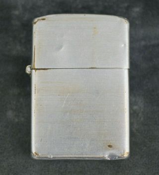 1940s - 3 Barrel Vintage Zippo Lighter Plain Brushed Nickel - 16 Holes - No Box