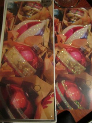 Vtg Box of 18 Shiny Brite Stencil Glitter Ornament Christmas Cards MIP 2