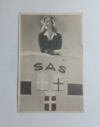 Denmark Vintage Postcard Sas Scandinavian Airlines Copenhagen Airport