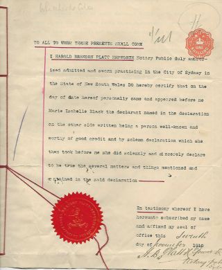 Nsw 1910 Notary Public Revenue Document