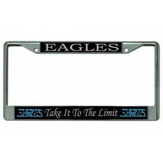 Take It To The Limit Eagles Rock Band Logo Chrome License Plate Frame Usa Made