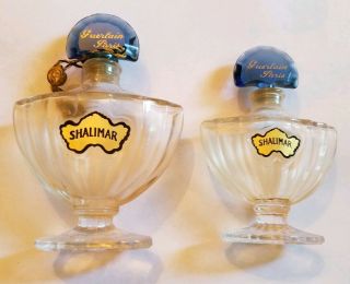 Vintage Guerlain Shalimar Baccarat Style Bottles 3.  5 " 4 " Height - Empty
