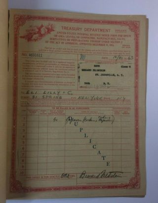 Series of 1936 Order Forms for Opium,  U.  S.  Internal Revenue St.  Johnsville,  N.  Y. 2
