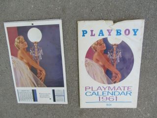 1961 Playboy Wall Calendar With Envelope /