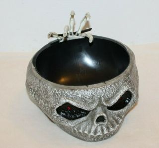 Skeleton Hand Bowl Motorized Halloween Candy Bowl Trick Or Treat Party Skull Htf