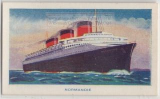 France Ss Normandie Ship Compagnie Generale Transatlantiqe 75,  Y/o Trade Card