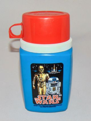 Vintage 1977 20th Century Fox Star Wars R2 - D2 & C - 3po Thermos Complete
