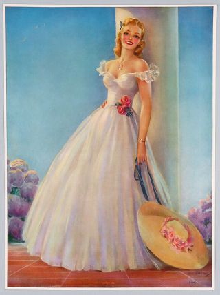 Vintage 1940s Jules Erbit Good Girl Art Pin Up Print Sweet Sue Is Gorgeous Fine,