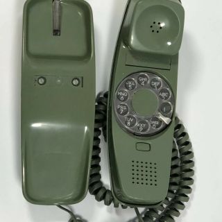 Vintage Western Electric Trimline Rotary Dial Phone - Southern Bell Green