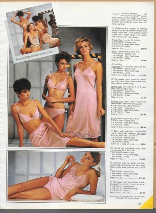 Pretty Ladies In Frosty Salmon Coordinates Vintage Lingerie Photo Clipping