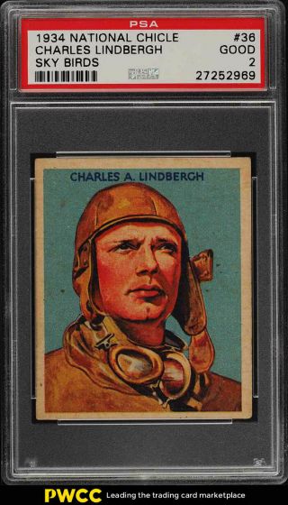 1934 National Chicle Sky Birds Charles Lindbergh 36 Psa 2 Gd (pwcc)