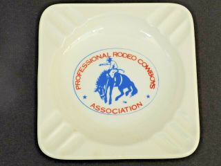 Vintage Ceramic Ashtray - Professional Rodeo Cowboys Association - - 5.  5 " Square
