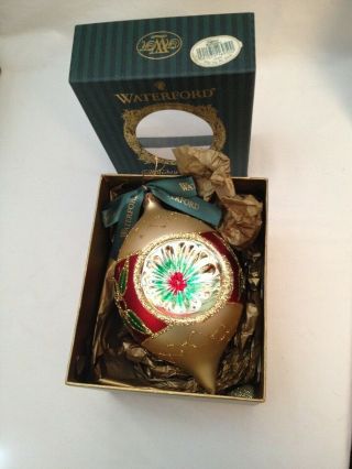 Waterford Holiday Heirlooms Ashling Reflector Ornament Box Tag 7 Inches 2000 Mib