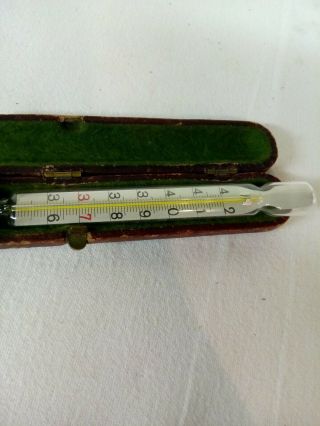 Vintage TJZ Maxima B243 1/10 C glass rectal thermometer with case 2