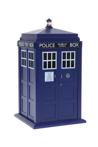 Doctor Who Tardis Talking Cookie Jar Container Storage Lights Sounds Toy Figure