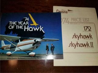 Vintage 1974 Cessna Skyhawk Ii Aircraft Airplane Sales Brochure & Price List