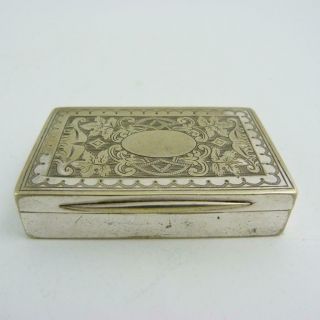 Antique Silver Plated Snuff Box With Gilt Interior,  19th Century