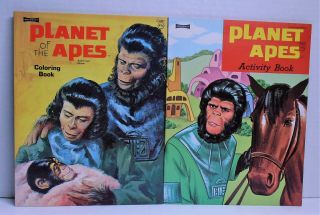 Planet Of The Apes Coloring & Activity Books By Artcraft 1974 Set Of 2 Unmarked