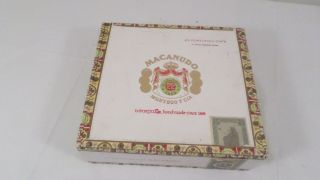Vintage Macanudo Portofino Cigar Box Jamaica Government Stamp