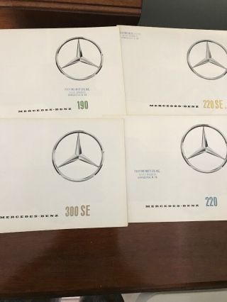 Vintage Mercedes - Benz Sales Brochures 1960s.  190,  220,  220se,  300se