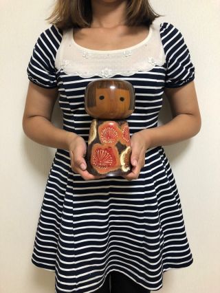 Japanese Sosaku Kokeshi Doll By Maruyama Hohgetsu 8 1/4 Inches 21 Cm 1985y