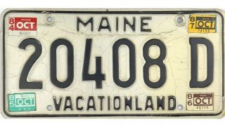 99 Cent 1980’s Maine Chickadee License Plate 20408d W/ Stickers Nr