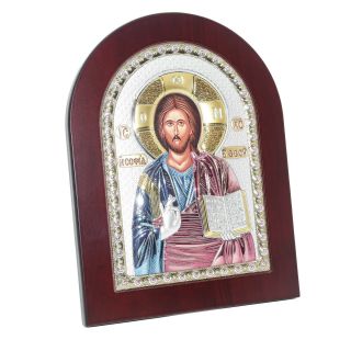 Orthodox Icon Silver Icon Byzantine Icon Jesus Christ 21x15cm