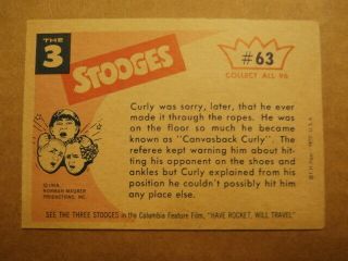 1959 Fleer Three Stooges Trading Cards 63 EX 
