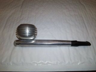 Vintage Art Deco Aluminum Smoking Pipe - With Removable Bowl - Very