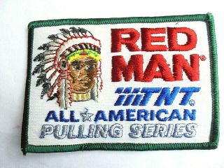 Vintage Red Man Chewing Tobacco Tnt Truck Pulling Series Iron - On Patch