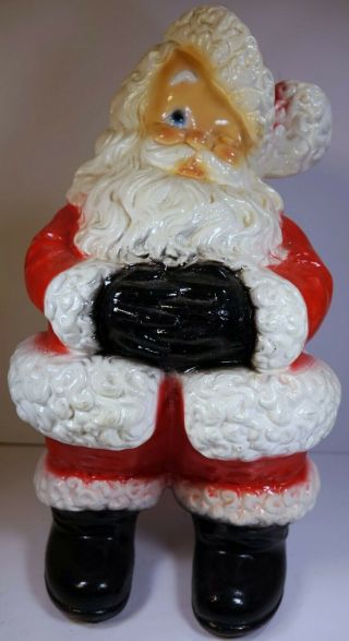 Vintage Christmas Santa Claus Chalkware Pottery Toy Bank Figurine Decoration